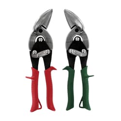 Midwest Snips® MWT-6510C Offset Aviation Snip Set, 18 ga Cutting, 1-1/4 in L of Cut, Left/Right Snip, Forged Steel Blade, Soft Grip