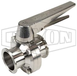 Dixon® B5107E200CC-C-B5107 Series Butterfly Valve with Trigger Handle Clamp End, 2 in Nominal