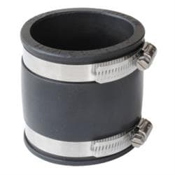 Fernco® 1056-250 Stock Coupling, 2-1/2 in Nominal, Cast Iron/Copper/Lead/Plastic/Steel x Cast Iron/Copper/Lead/Plastic/Steel