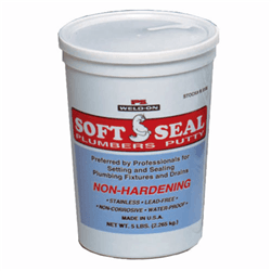 IPS Weld-On® 80105 Soft Seal Plumber Putty, 5 lb Tub