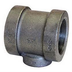 1-1/4 x 1 x 2 in Black Cast Iron Tee