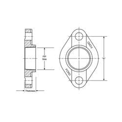 Ford CF31-66-MSB-NL Thread Meter Flange With Support Bracket, 1-1/2 in Nominal