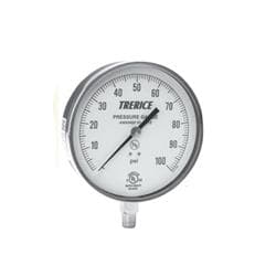 Trerice 600CB4502LA100 Contractor Gauge, 4.5 in dial, 0 to 100 psi, 1/4 in NPT
