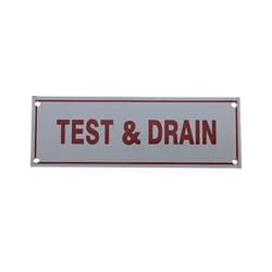 FPPI® 02-120-00 Test and Drain Legend Identification Sign, 6 x 2 in
