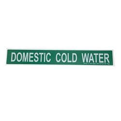 DOMESTIC COLD WATER WHITE ON GREEN