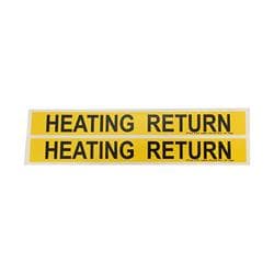 HEATING RETURN BLACK ON YELLOW STYL
