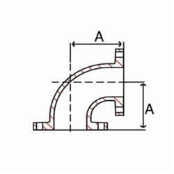 Sci 38E1100 10 in Flanged 90 Elbow Black