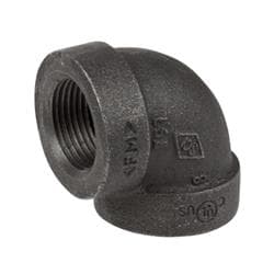 1-1/2 in Black Cast Iron 90 Elbow Gs