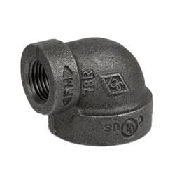 1-1/2 x 1/2 in Black Cast Iron 90 Elbow Gs