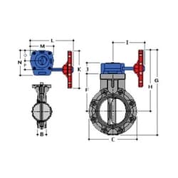 Spears® 723321Z-040C CPVC Butterfly Valve, 4 in Nominal, 3 in Inlet to Outlet Length
